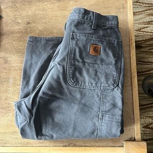 Men’s Grey Flannel Lined Carhartt Carpenter Pants